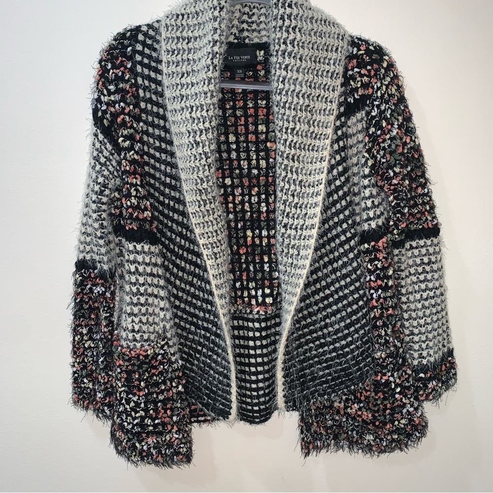 La Fée Verte Petites XS women’s cardigan knit sweater. Gorgeous colors&details